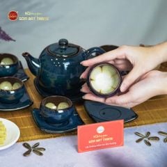 Bộ Ấm Trà Dưa Xanh Hoa Men Hỏa Biến