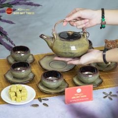 Bộ Ấm Trà Giang Tây Gấm Hoa Men Hỏa Biến