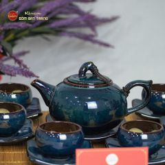 Bộ Ấm Trà Quả Hồng Xanh Men Hỏa Biến
