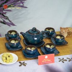 Bộ Ấm Trà Quả Hồng Xanh Men Hỏa Biến