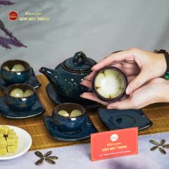 Bộ Ấm Trà Quả Hồng Xanh Men Hỏa Biến