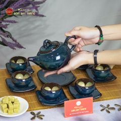 Bộ Ấm Trà Quả Hồng Xanh Men Hỏa Biến