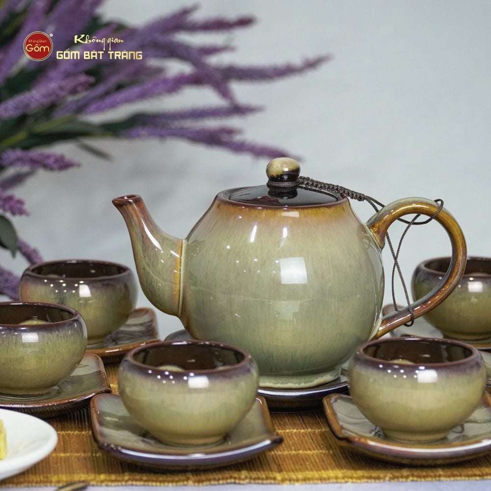 Bộ Ấm Trà Quả Lê Men Hỏa Biến