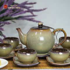 Bộ Ấm Trà Quả Lê Men Hỏa Biến