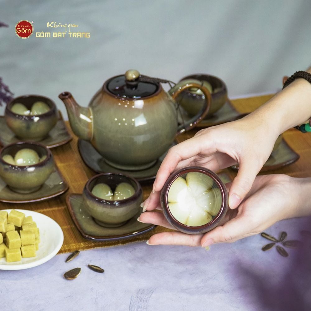 Bộ Ấm Trà Quả Lê Men Hỏa Biến