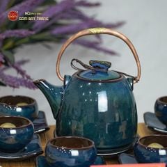Bộ Ấm Trà Siêu Hoa Men Hỏa Biến