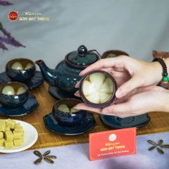 Bộ Ấm Trà Thiên Nga Hoa Men Hỏa Biến