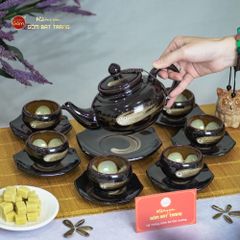 Bộ Ấm Trà Thiên Nga Xước Hoa Men Hỏa Biến