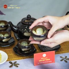 Bộ Ấm Trà Thiên Nga Xước Hoa Men Hỏa Biến