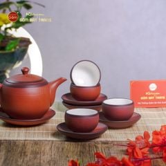 Bộ Ấm Trà Tử Sa Đỏ Son Ganh Bé