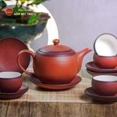 Bộ Ấm Trà Tử Sa Đỏ Son Ganh Bé