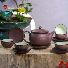 Bộ Ấm Trà Tử Sa Nâu Sao Vàng