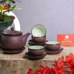 Bộ Ấm Trà Tử Sa Nâu Sao Vàng