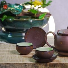 Bộ Ấm Trà Tử Sa Nâu Sao Vàng