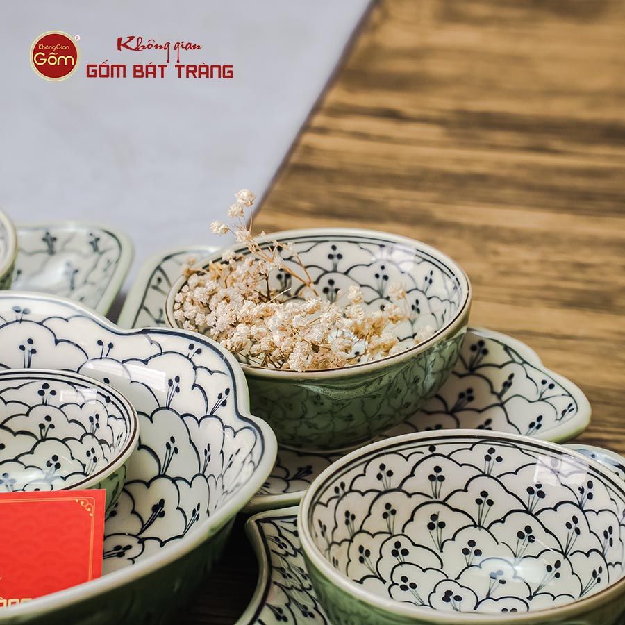 Bộ Bát Đĩa Hoa Mặt Trời Hoa Bèo