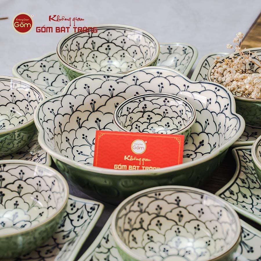 Bộ Bát Đĩa Hoa Mặt Trời Hoa Bèo