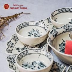 Bộ Bát Đĩa Hoa Mặt Trời Sen Tràm