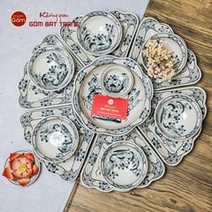 Bộ Bát Đĩa Hoa Mặt Trời Sen Tràm