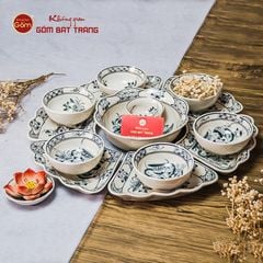 Bộ Bát Đĩa Hoa Mặt Trời Sen Tràm