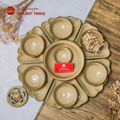 Bộ Bát Đĩa Hoa Mặt Trời Đào Chuồn