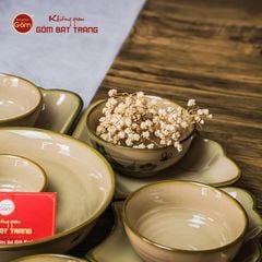 Bộ Bát Đĩa Hoa Mặt Trời Đào Chuồn