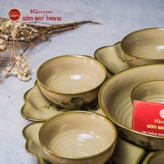 Bộ Bát Đĩa Hoa Mặt Trời Đào Chuồn