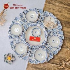 Bộ Bát Đĩa Hoa Mặt Trời Quả Đào