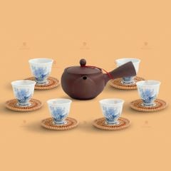 Bộ trà An Thổ Túc tay ngang chén sứ cao