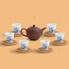 Bộ trà An Thổ Túc trăng tròn chén sứ cao