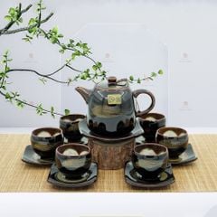 Bộ trà chuông men hoả biến