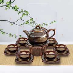 Bộ trà dáng quả cà men hoả biến