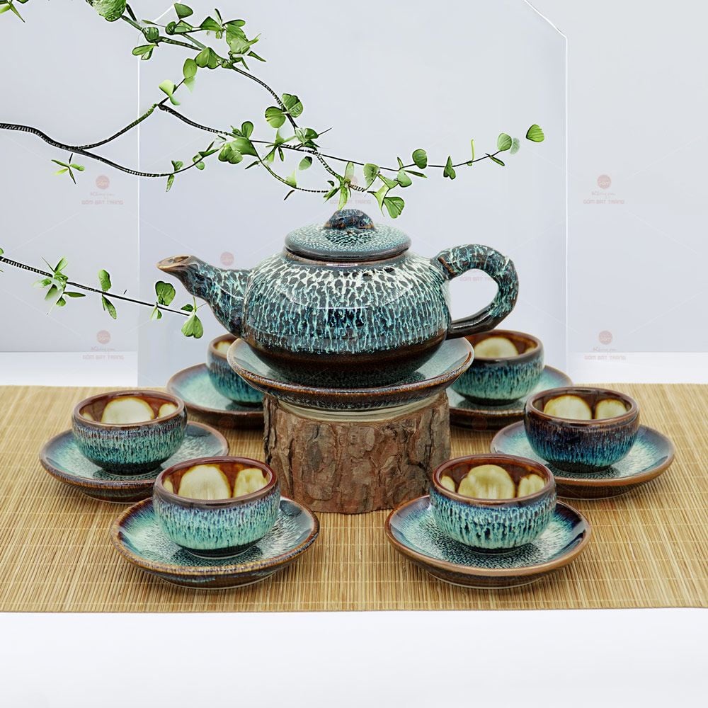 Bộ trà dáng quả thị men hoả biến