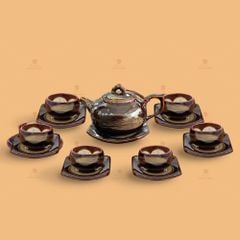 Bộ trà dáng quả cà men hoả biến