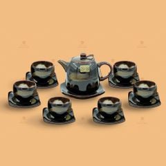 Bộ trà chuông men hoả biến