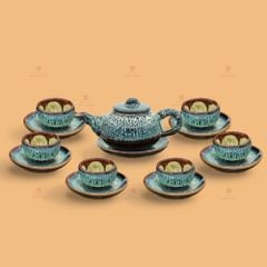 Bộ trà dáng quả thị men hoả biến