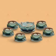 Bộ trà Giang Tây men hoả biến