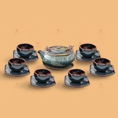 Bộ trà Giang Tây men hoả biến