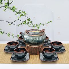 Bộ trà Giang Tây men hoả biến
