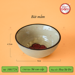 Bát Mắm Hoa Sứ Đỏ