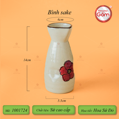 Bộ Bát Đĩa Bát Tràng Hoa Sứ Đỏ