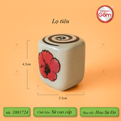 Bộ Bát Đĩa Bát Tràng Hoa Sứ Đỏ