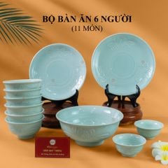 Bộ Bàn Ăn 6 Người (11 Món) Men Ngọc Vân Hoa Cúc