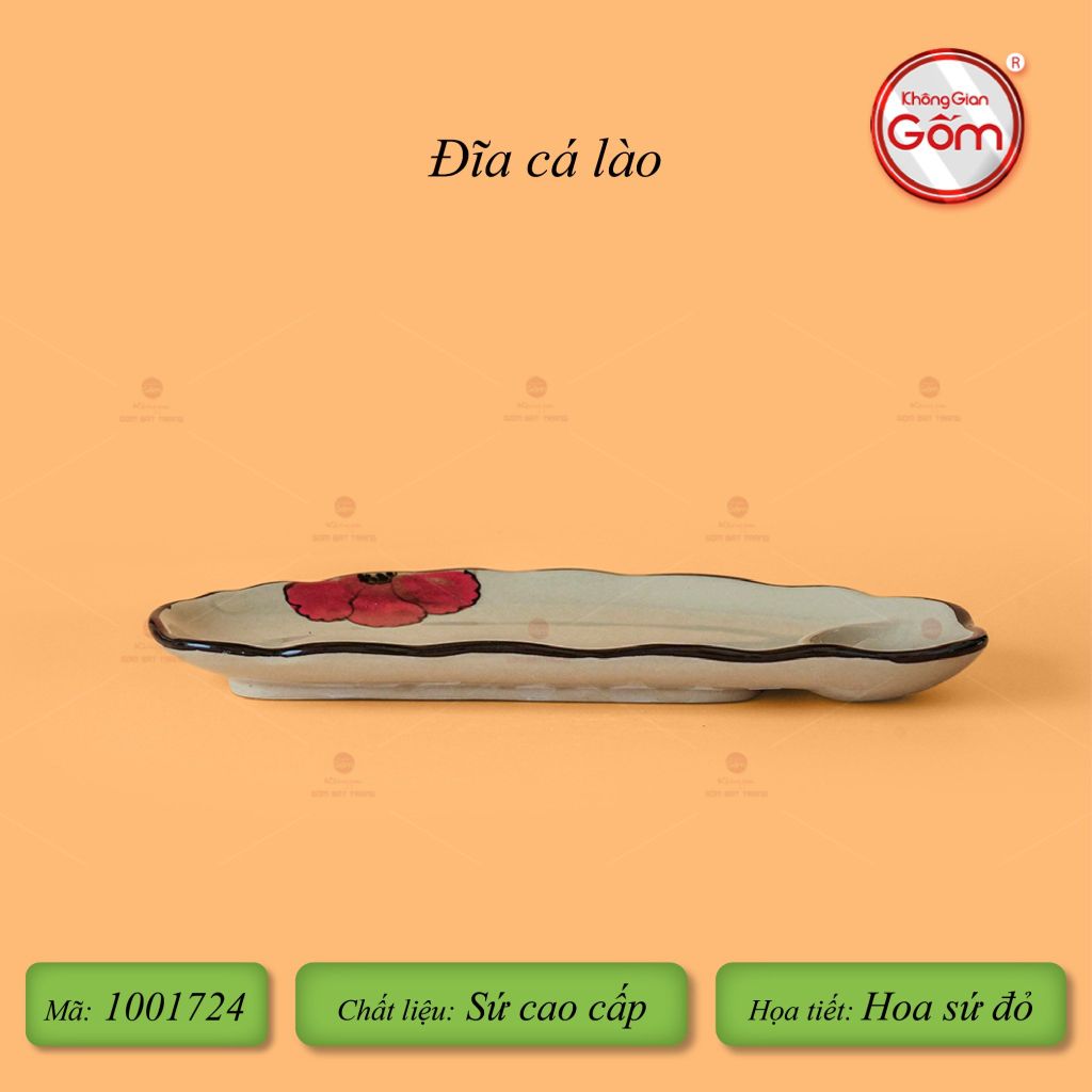 Đĩa Cá Lào Hoa Sứ Đỏ