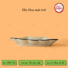 Đĩa Cánh Lẻ Hoa Mặt Trời Sứ Đỏ