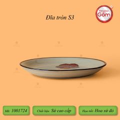 Đĩa Tròn Hoa Sứ Đỏ