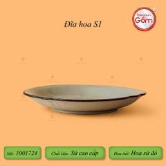 Đĩa Hoa Hoa Sứ Đỏ