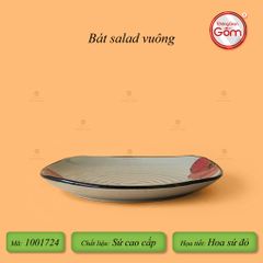 Bát Salad Vuông Hoa Sứ Đỏ