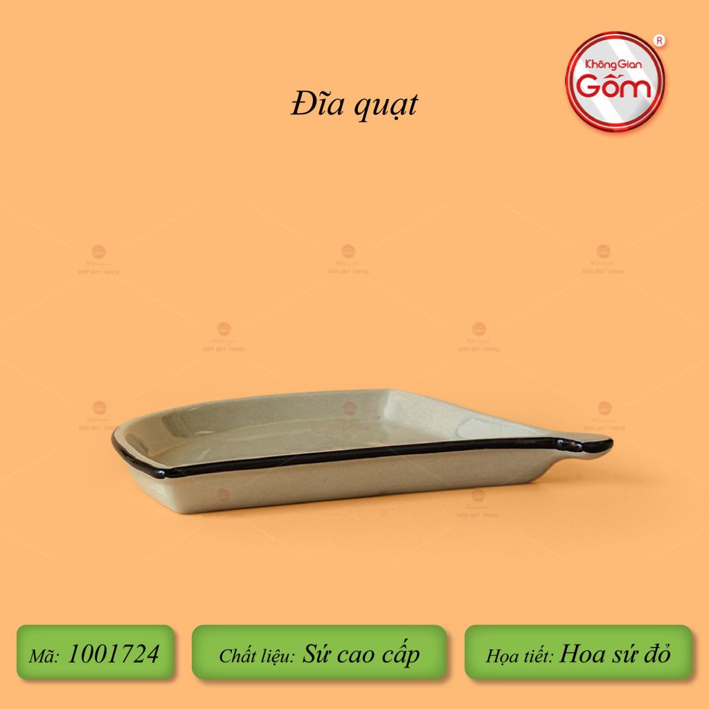 Đĩa Quạt Hoa Sứ Đỏ