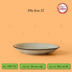 Đĩa Hoa Hoa Sứ Đỏ