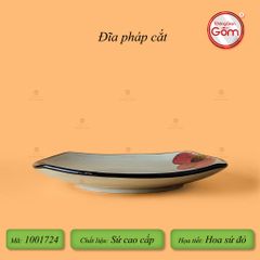 Đĩa Pháp Cắt Hoa Sứ Đỏ